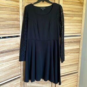 Black lace mini cocktail dress